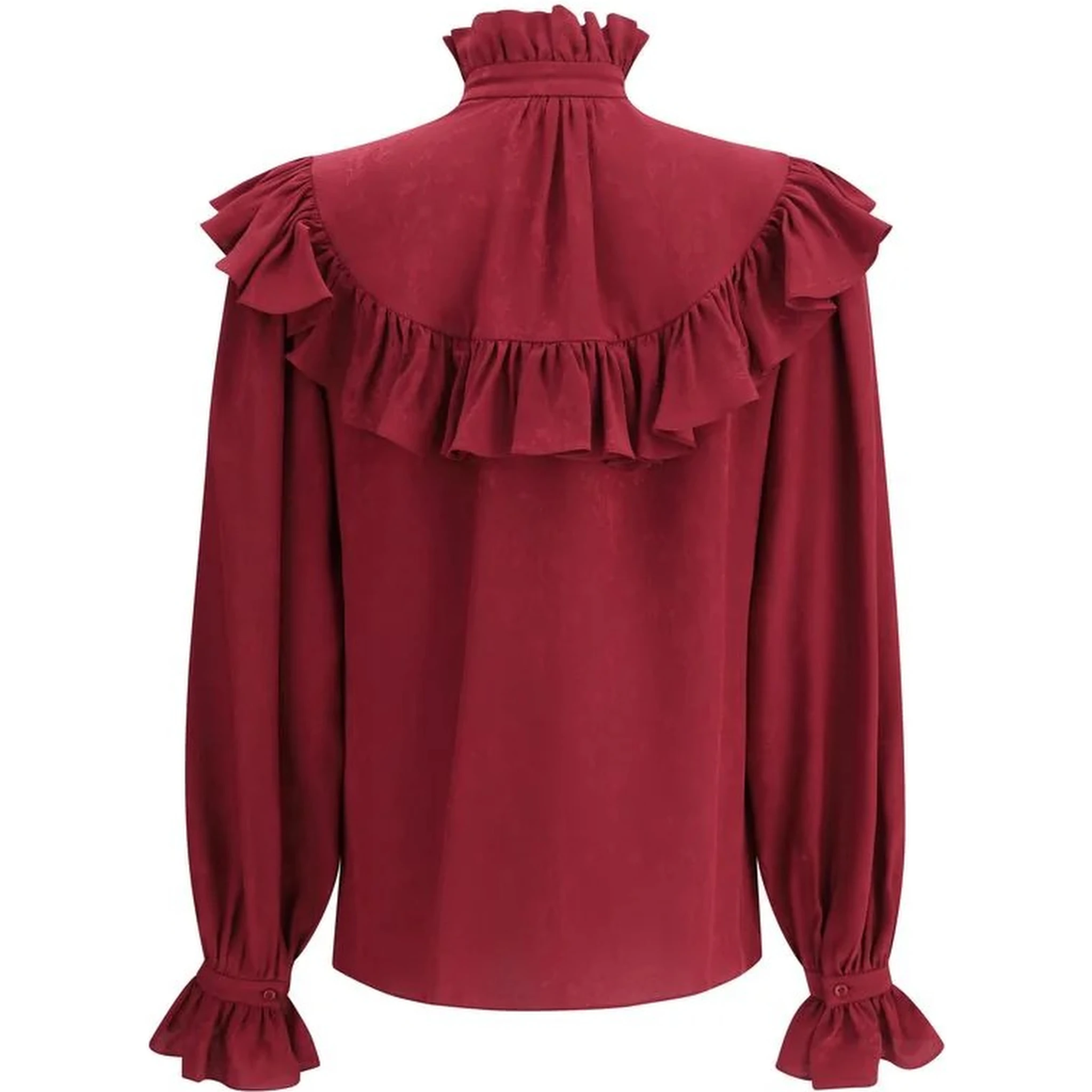 Silk shirt with ruffles