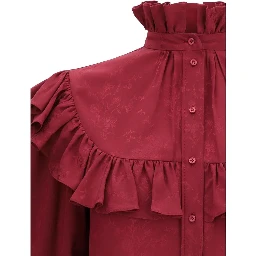 Silk shirt with ruffles