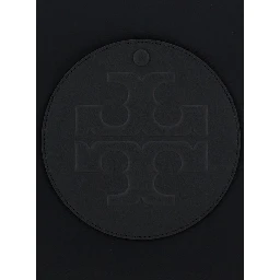 Ella Black Small Tote Bag with Two Top Handles and Embossed Maxi Logo on the Front in Fabric Woman