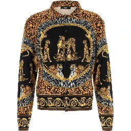 KNIT SWEATER WILD CATS PRINTED SILK