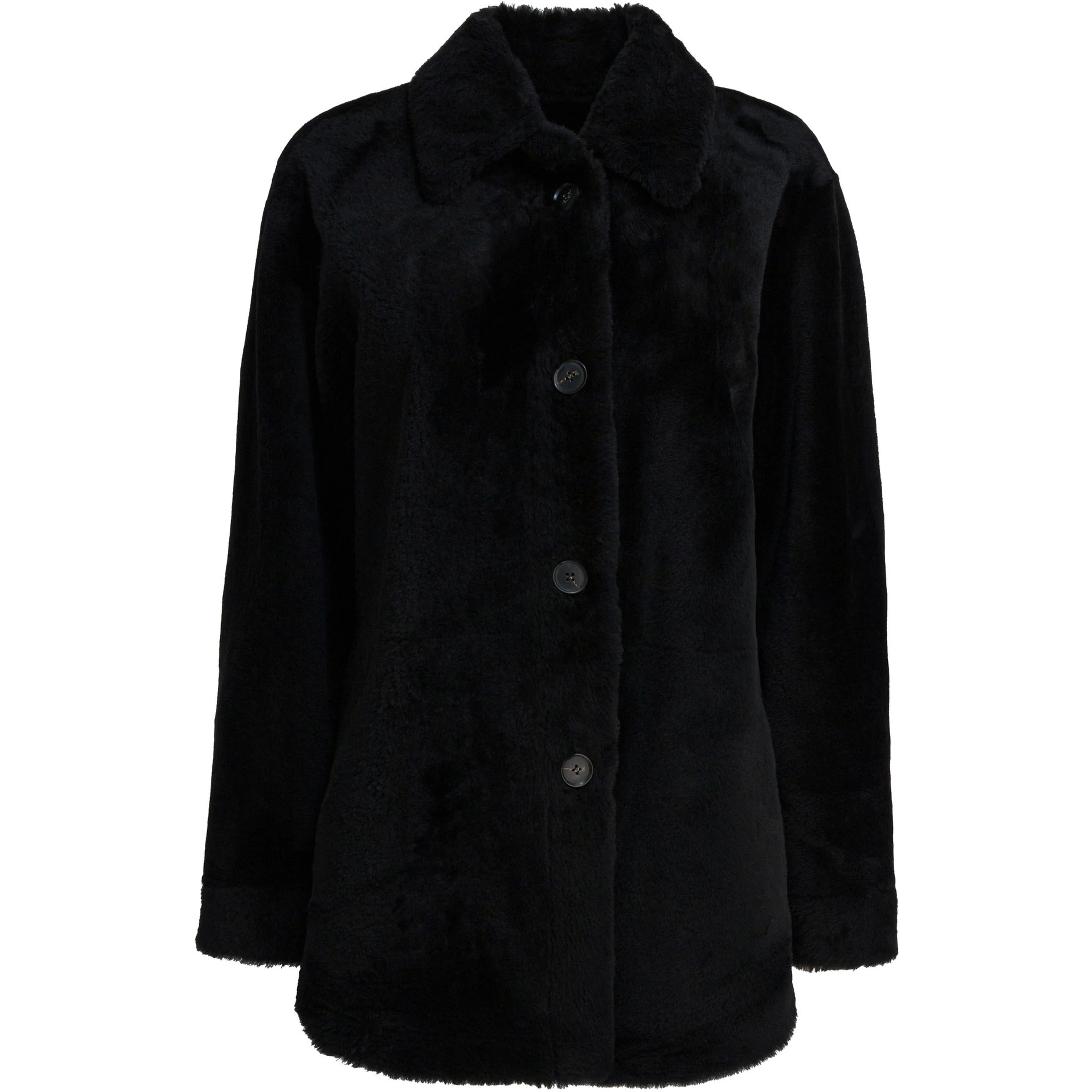 Long reversible leather coat