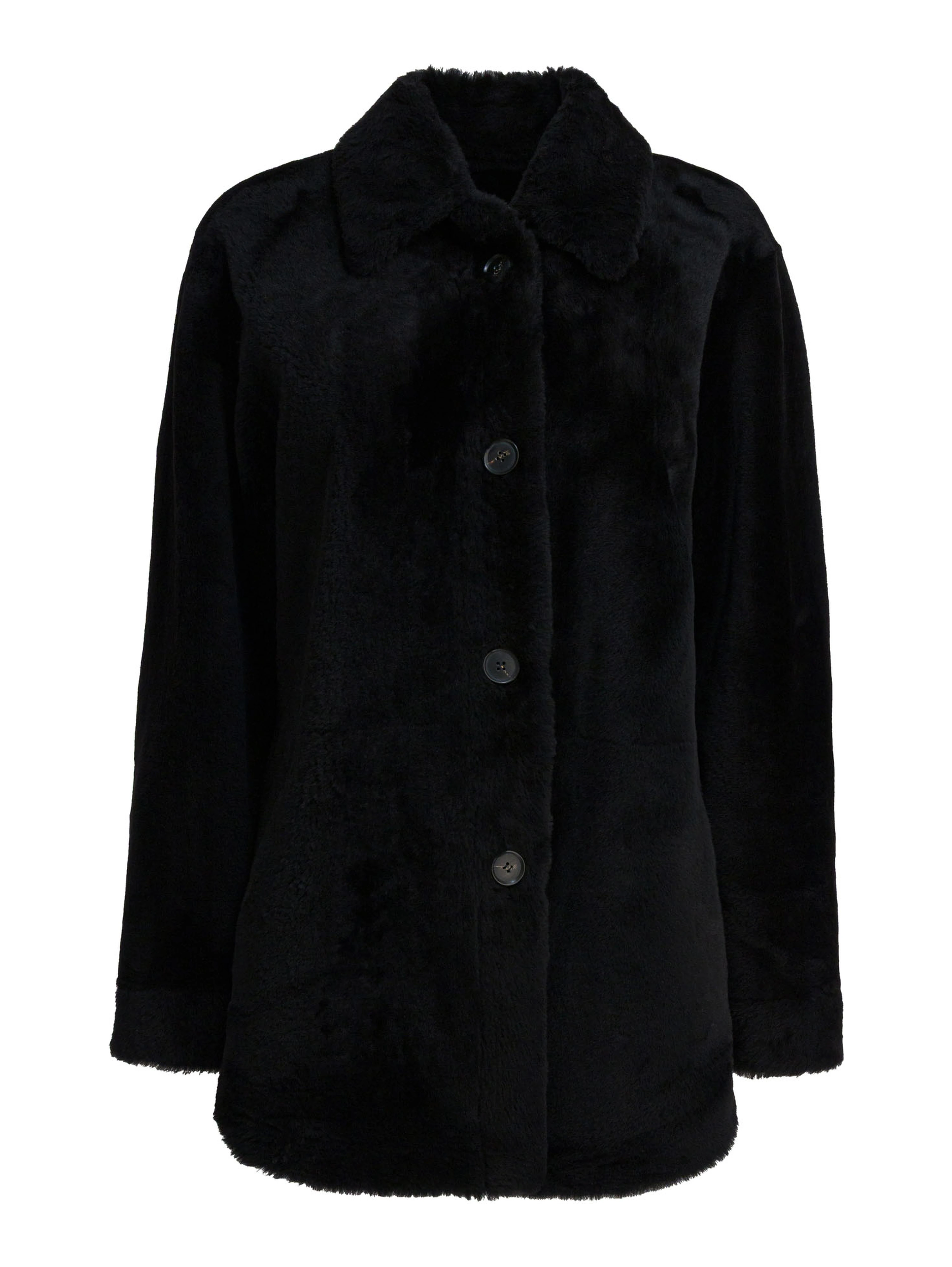 Long reversible leather coat
