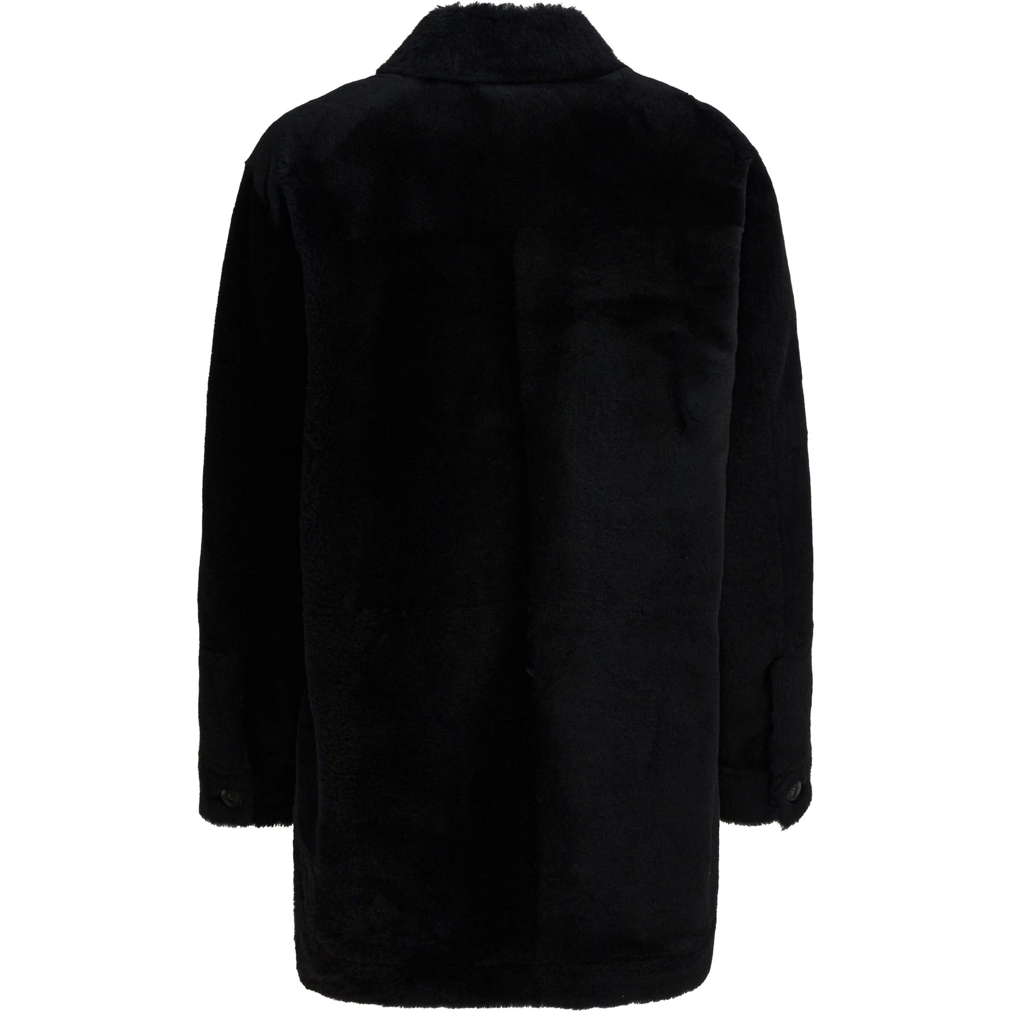 Long reversible leather coat