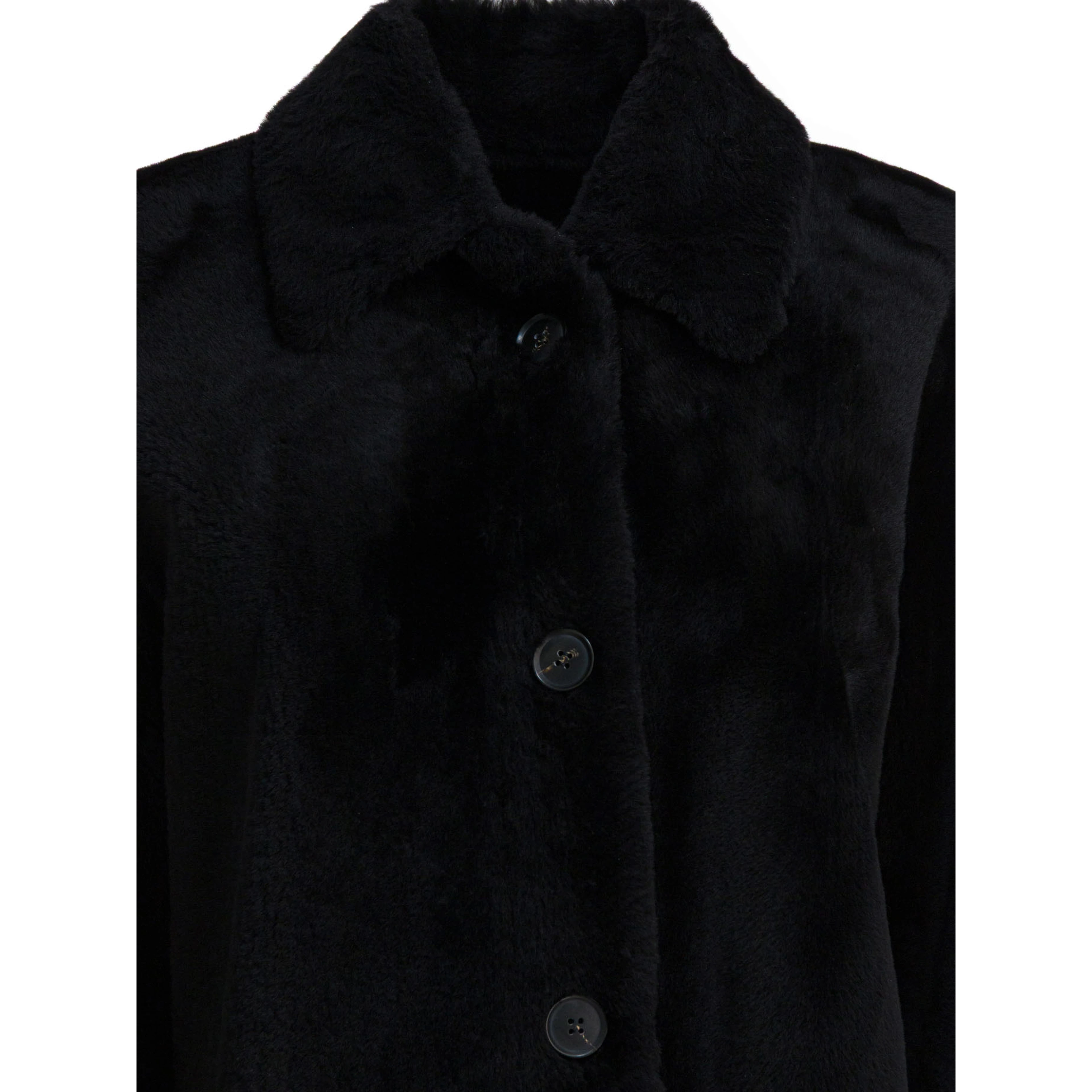Long reversible leather coat