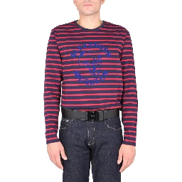 T-SHIRT WITH FLOCKED LOGO