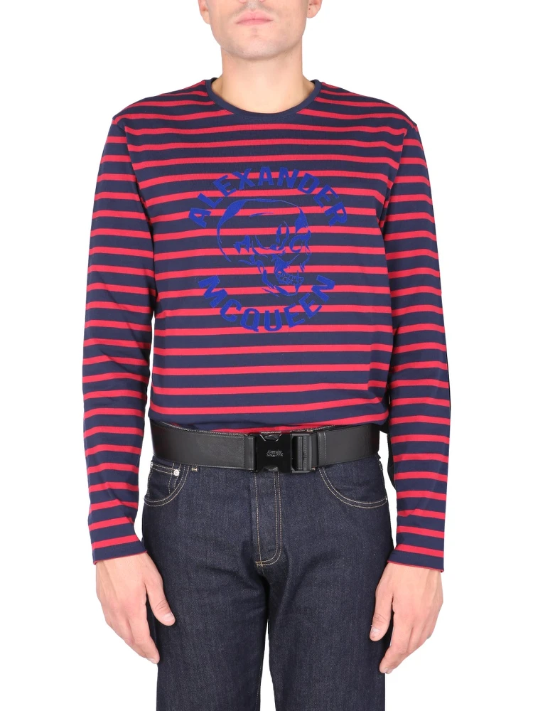 T-SHIRT WITH FLOCKED LOGO