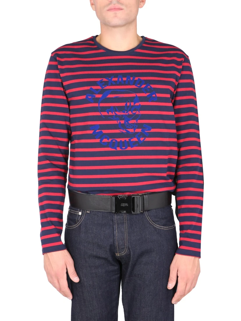 T-SHIRT WITH FLOCKED LOGO