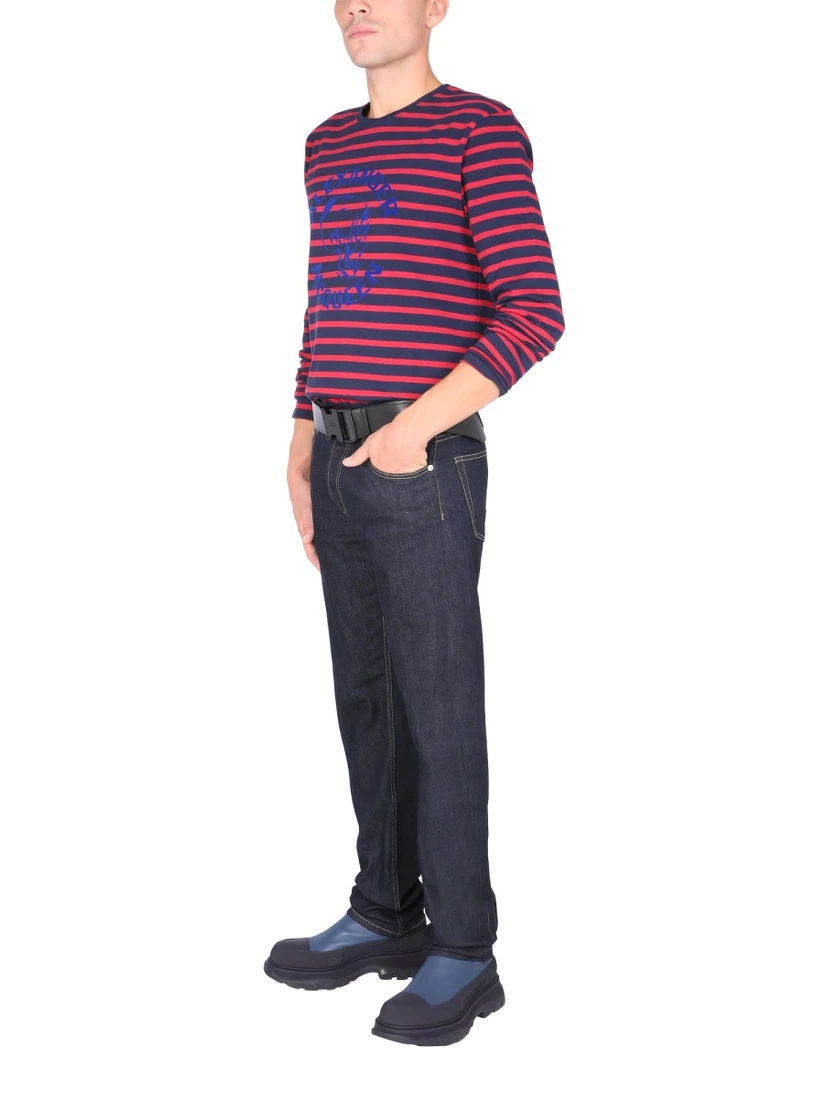 T-SHIRT WITH FLOCKED LOGO