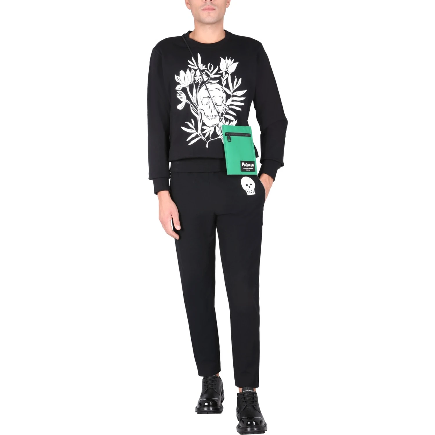 JOGGING PANTS WITH EMBROIDERED SKULL