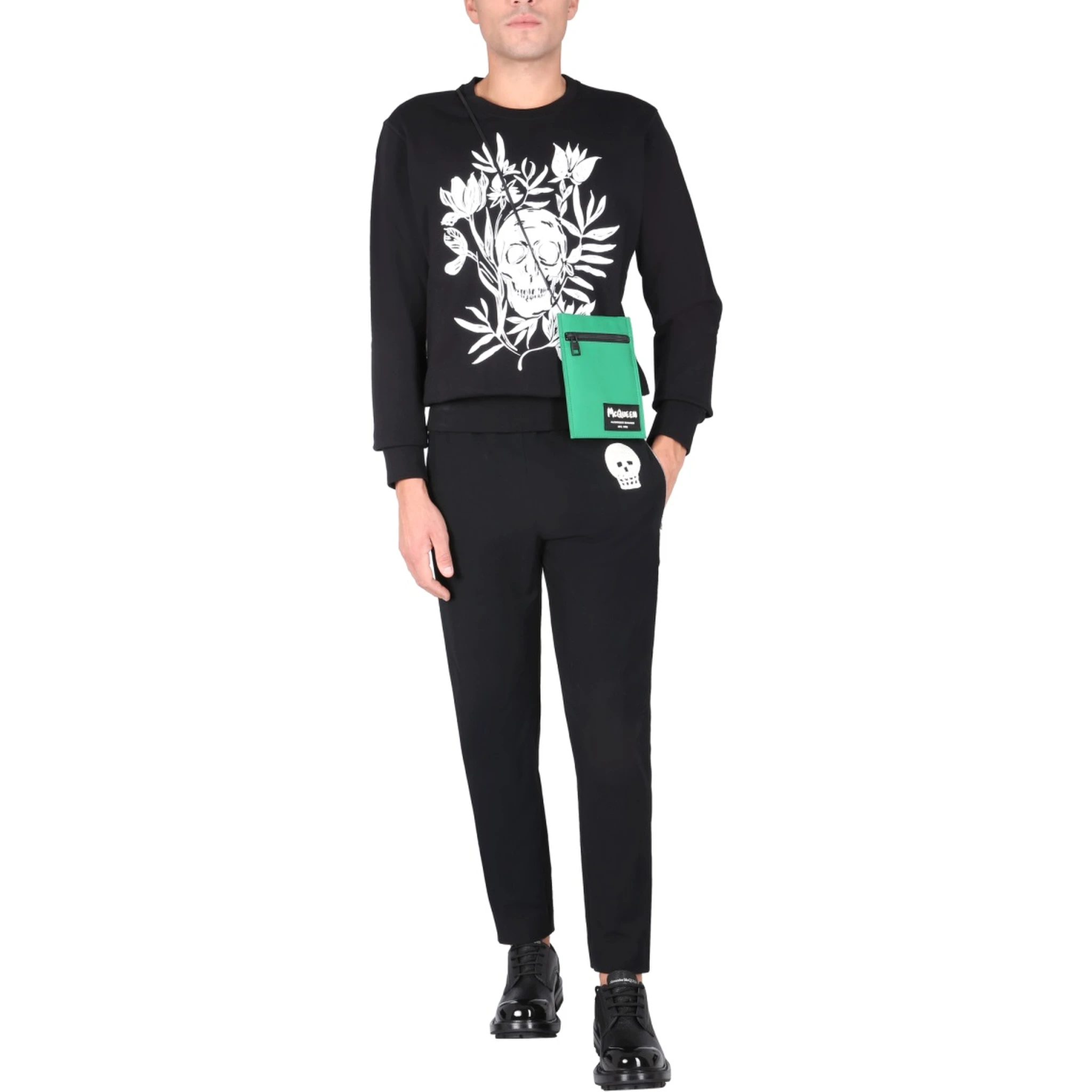 JOGGING PANTS WITH EMBROIDERED SKULL