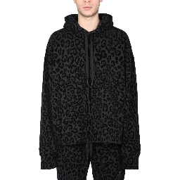 SWEATSHIRT WITH LEOPARD PRINT