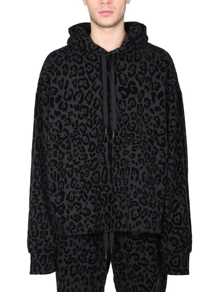 SWEATSHIRT WITH LEOPARD PRINT