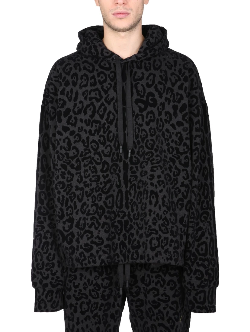 SWEATSHIRT WITH LEOPARD PRINT