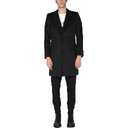 SINGLE-BREASTED VELOURS COAT