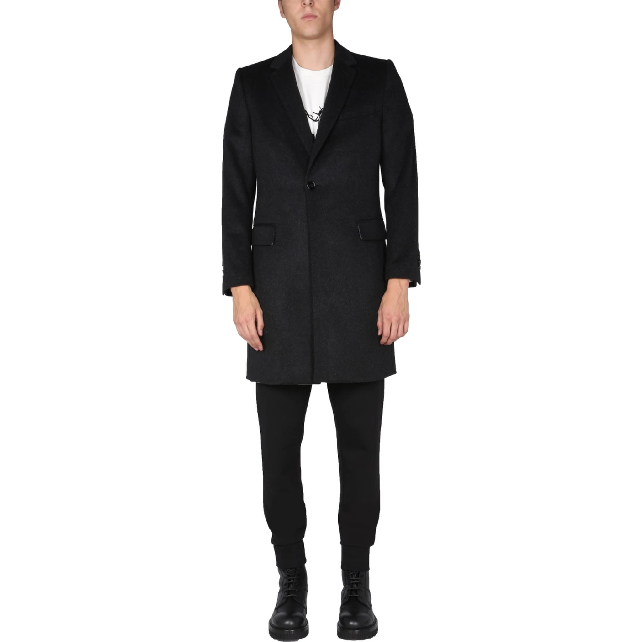 SINGLE-BREASTED VELOURS COAT