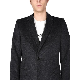 SINGLE-BREASTED VELOURS COAT