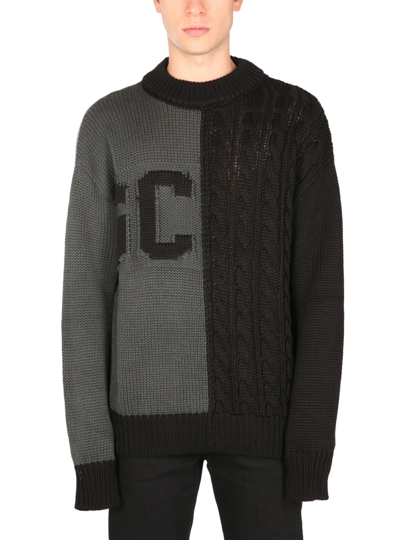 SWEATER WITH LOGO INLAY