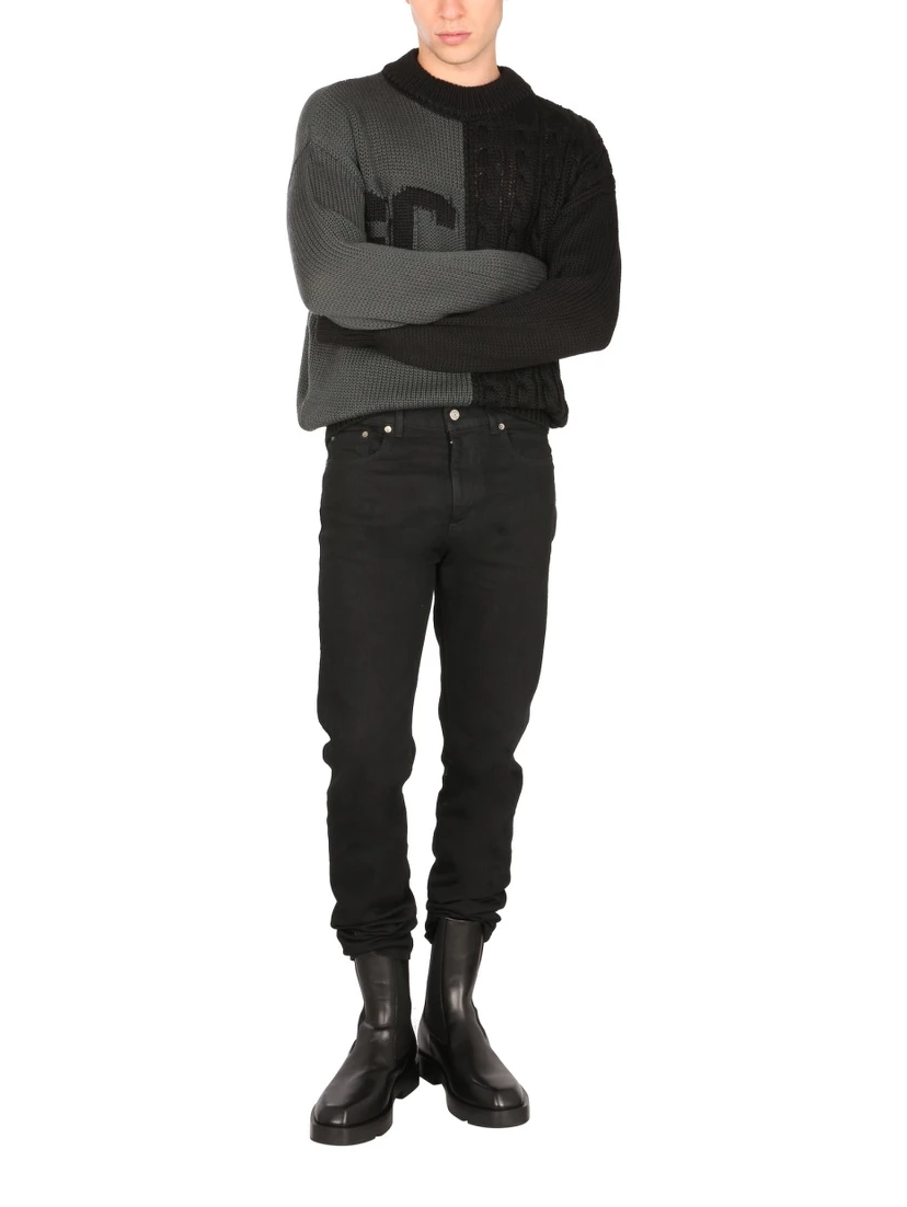 SWEATER WITH LOGO INLAY