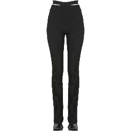 RIBBED TROUSERS WITH CUT OUT BELT