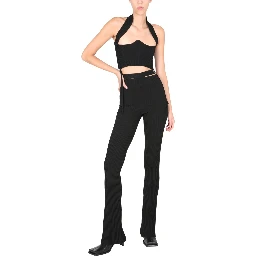 RIBBED TROUSERS WITH CUT OUT BELT