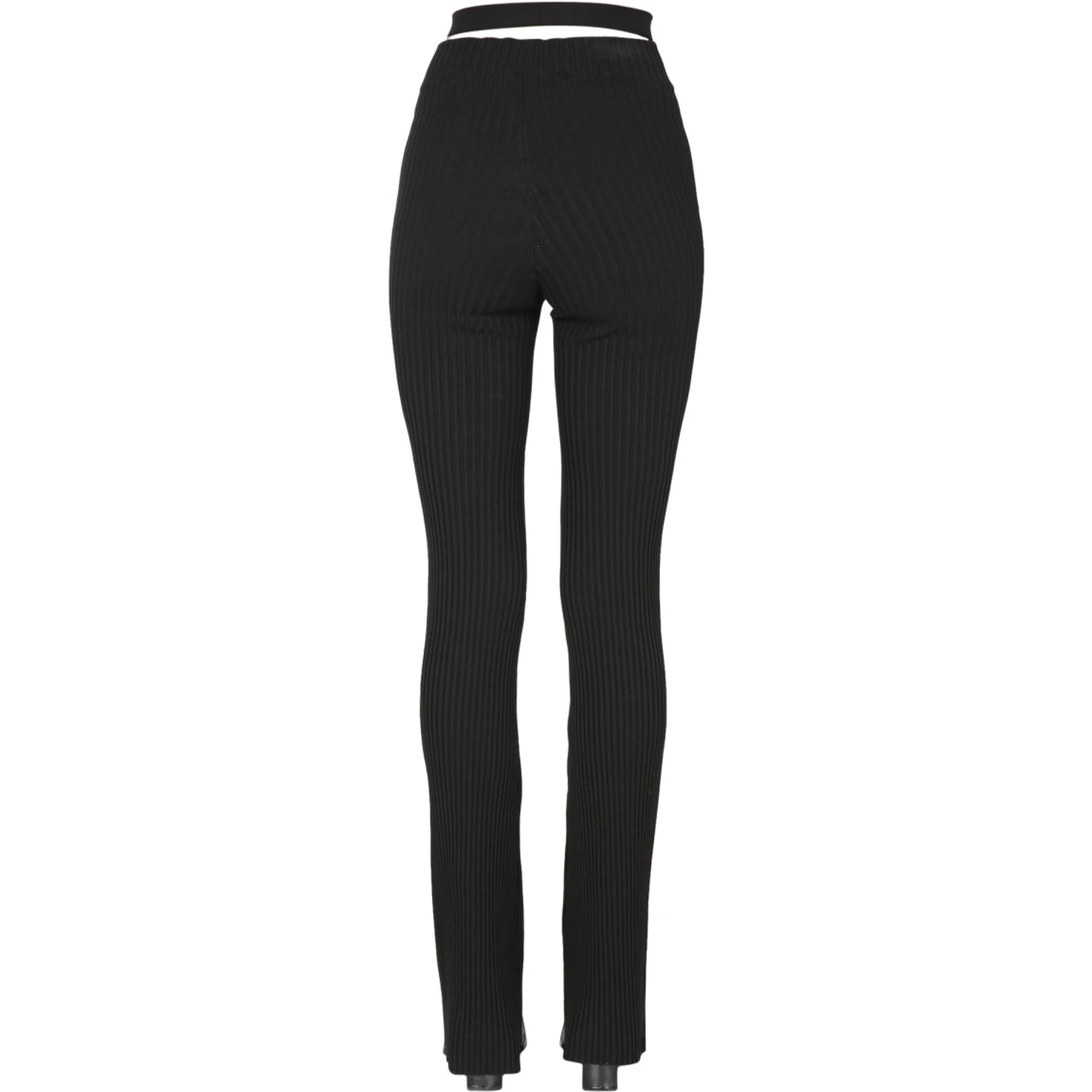 RIBBED TROUSERS WITH CUT OUT BELT