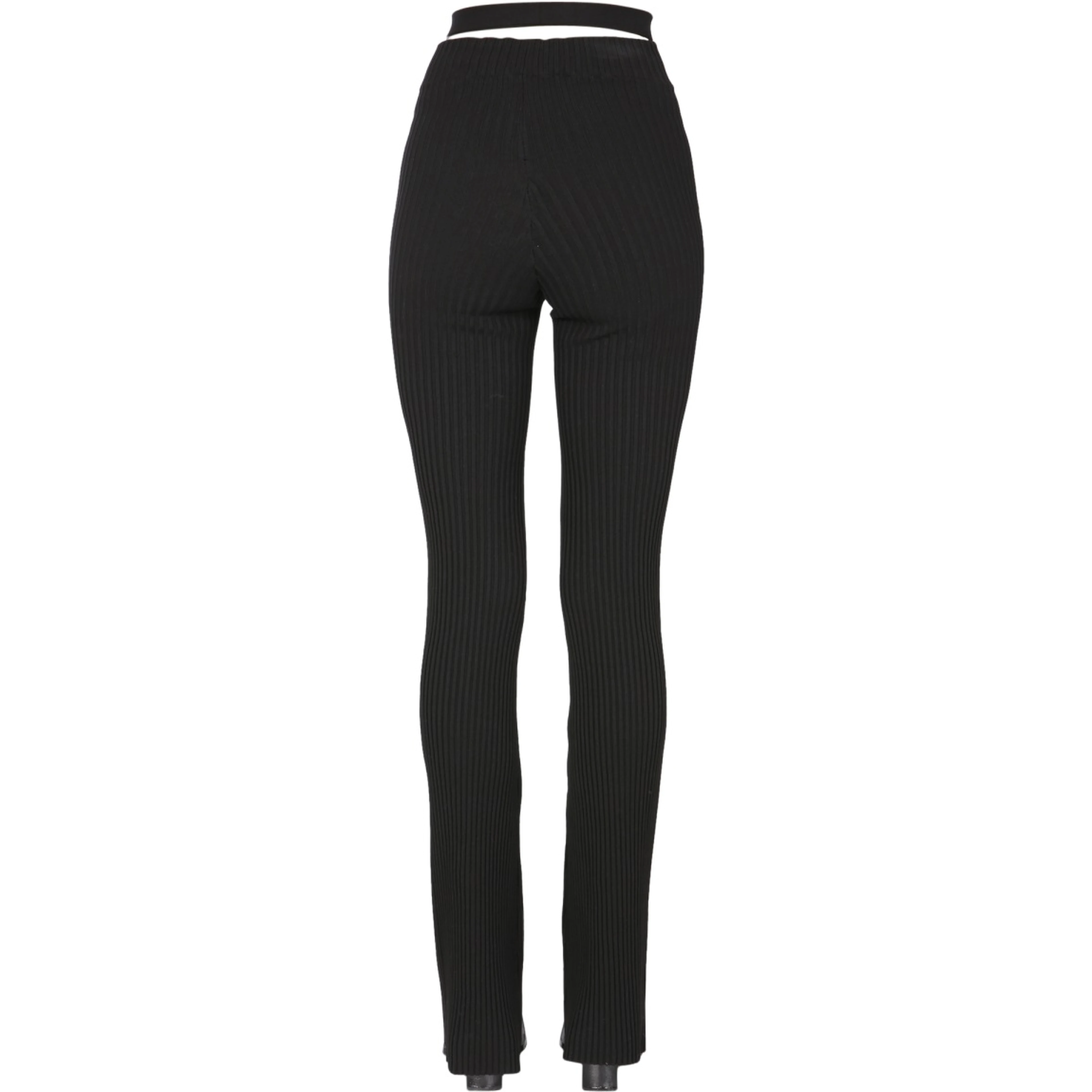 RIBBED TROUSERS WITH CUT OUT BELT