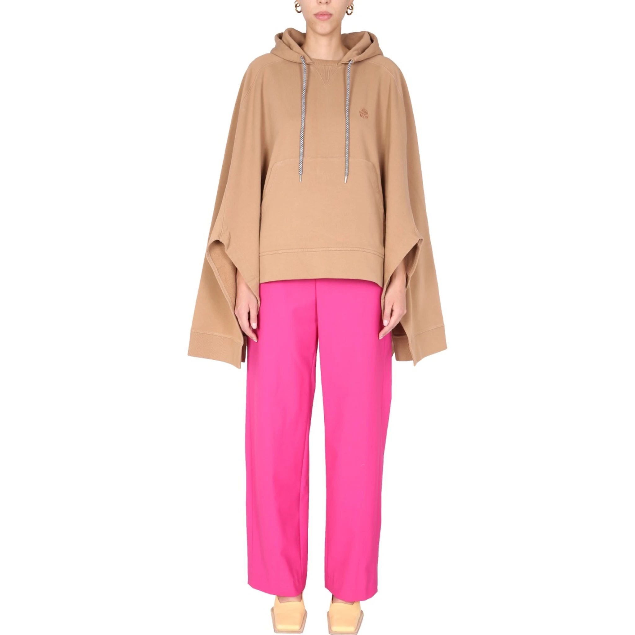 PONCHO SWEATSHIRT WITH EMBROIDERED LOGO