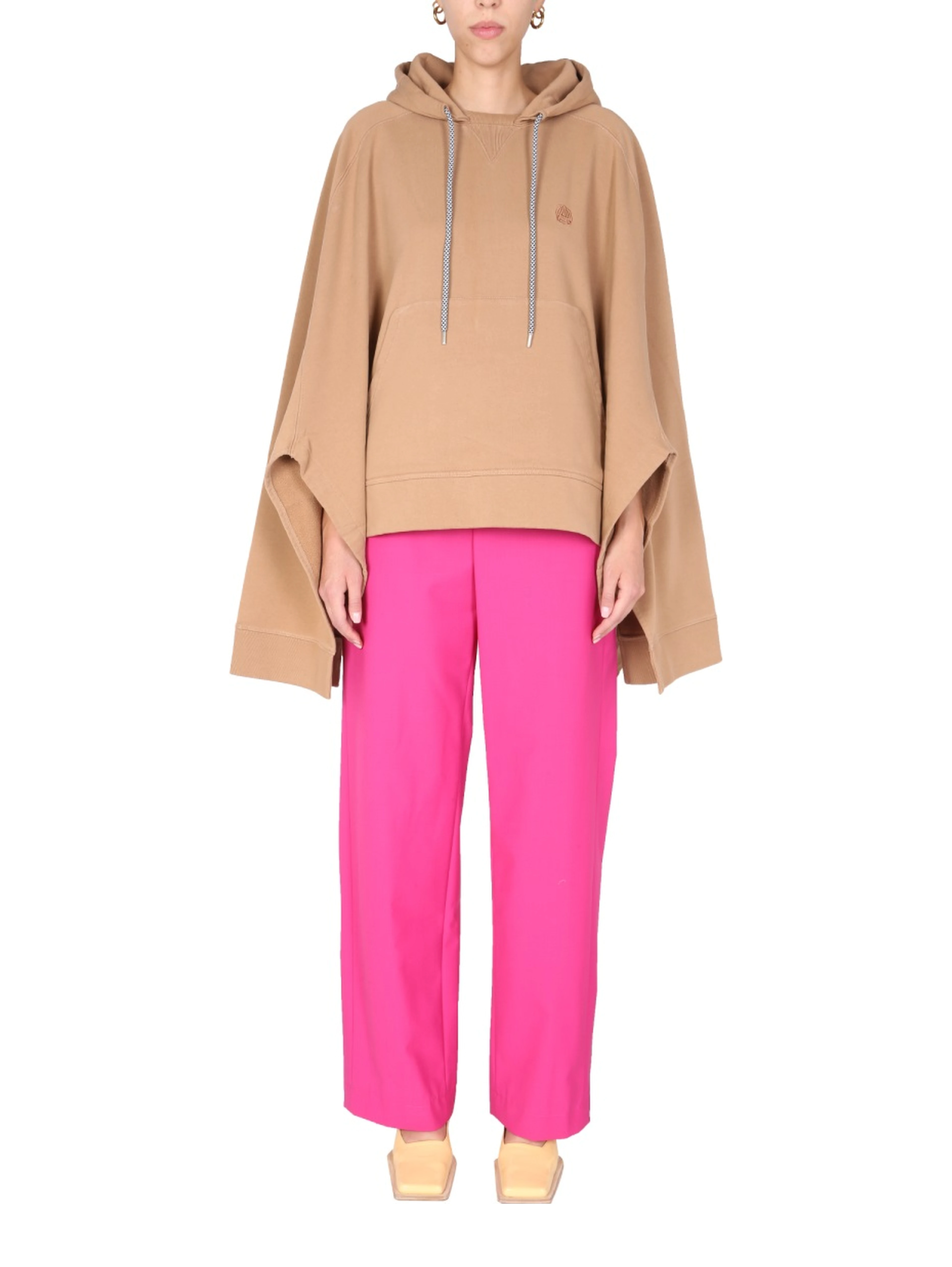 PONCHO SWEATSHIRT WITH EMBROIDERED LOGO
