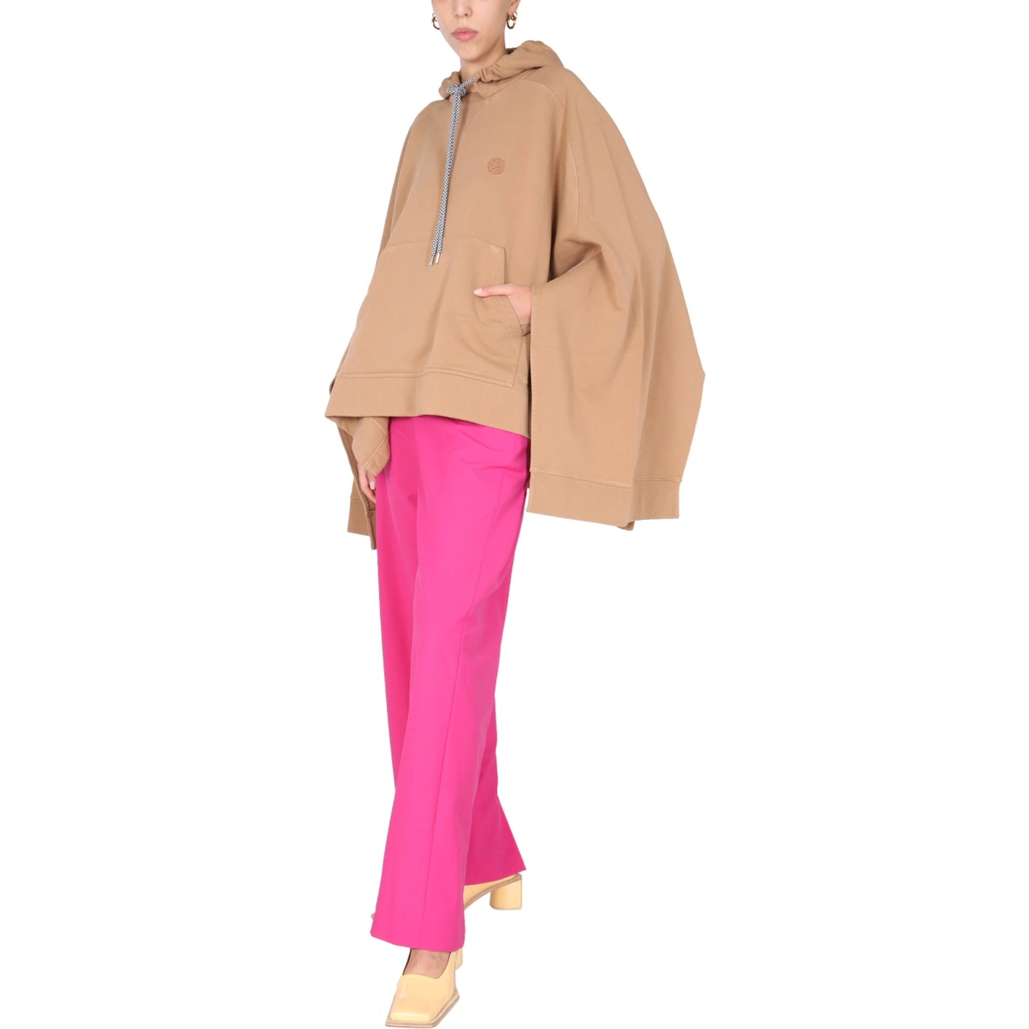 PONCHO SWEATSHIRT WITH EMBROIDERED LOGO