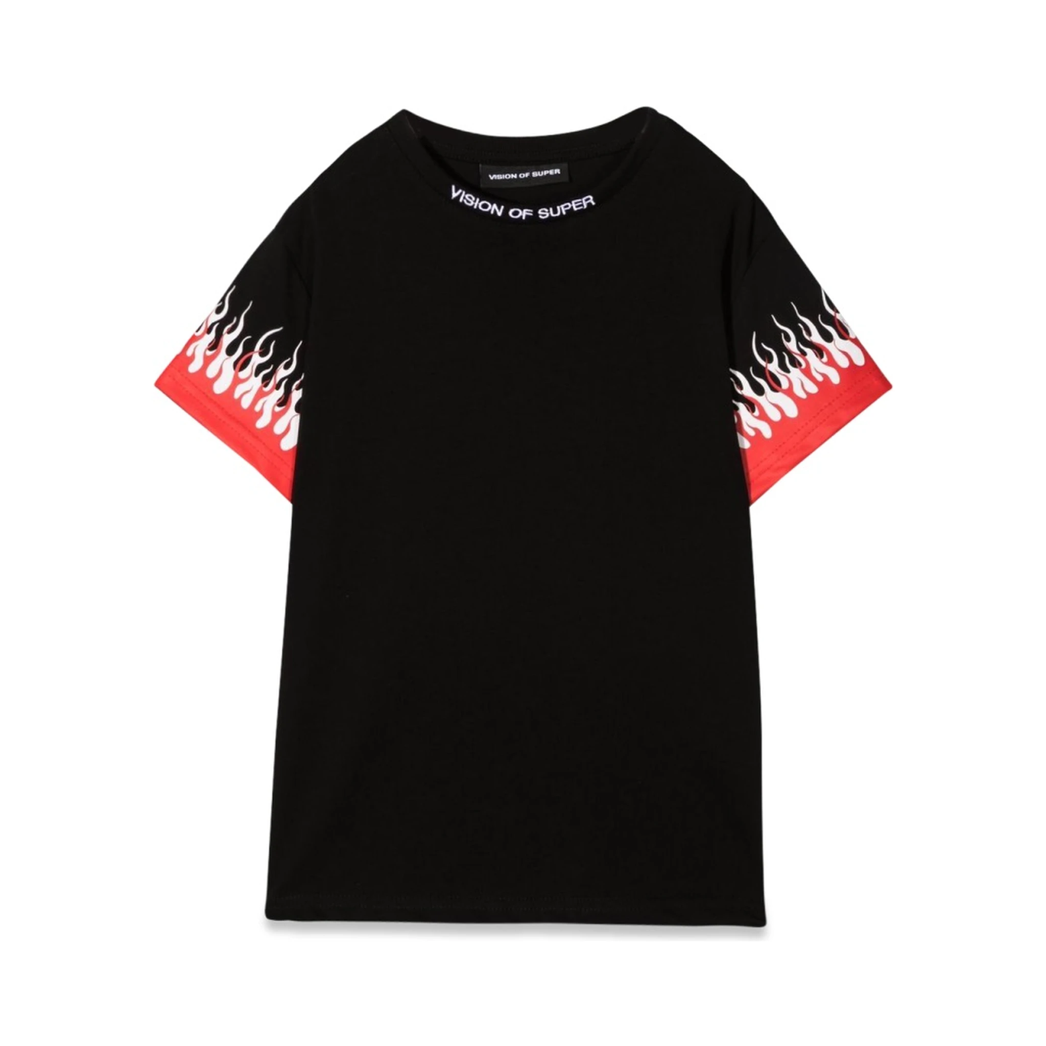 BLACK KIDS TSHIRT WITH DOUBLE FLAME