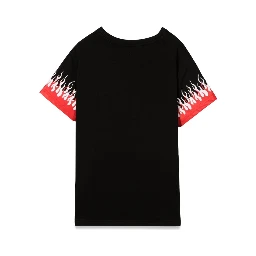 BLACK KIDS TSHIRT WITH DOUBLE FLAME