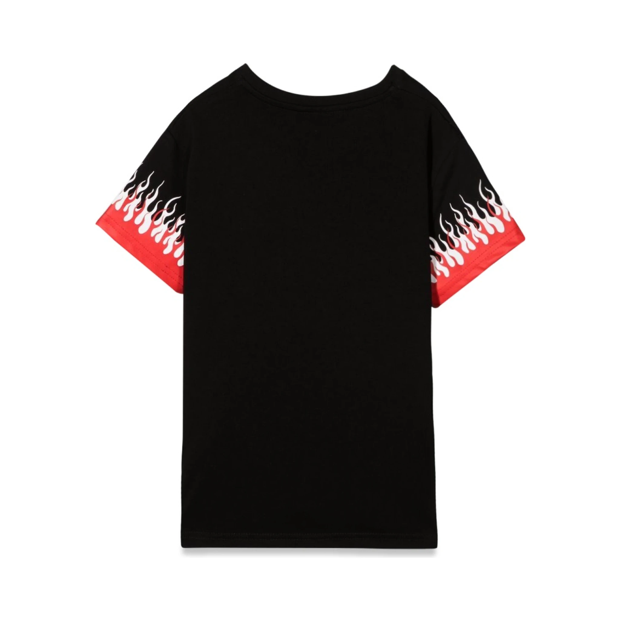 BLACK KIDS TSHIRT WITH DOUBLE FLAME
