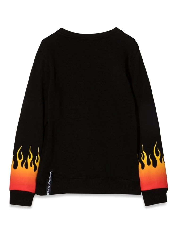 BLACK CREWNECK WITH RED SHADED FLAMES alternative