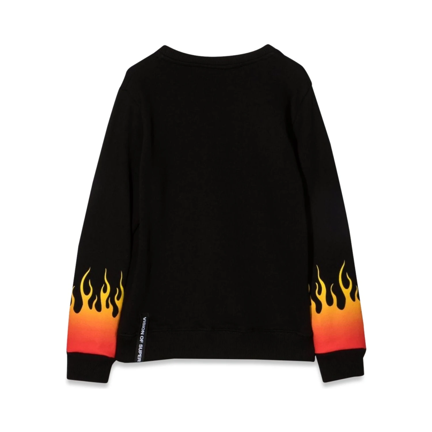 BLACK CREWNECK WITH RED SHADED FLAMES