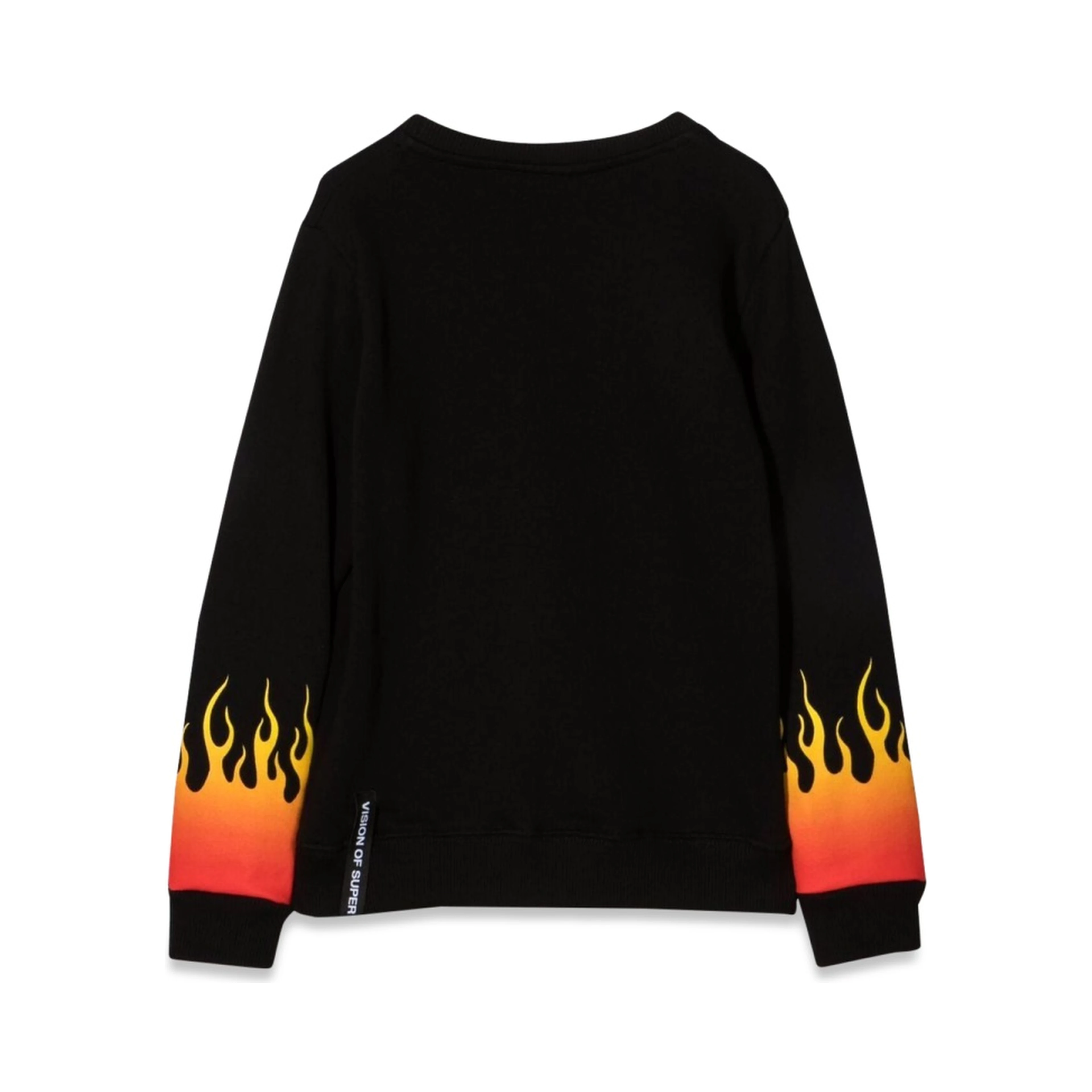 BLACK CREWNECK WITH RED SHADED FLAMES