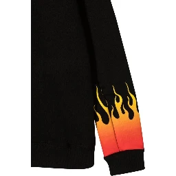 BLACK CREWNECK WITH RED SHADED FLAMES