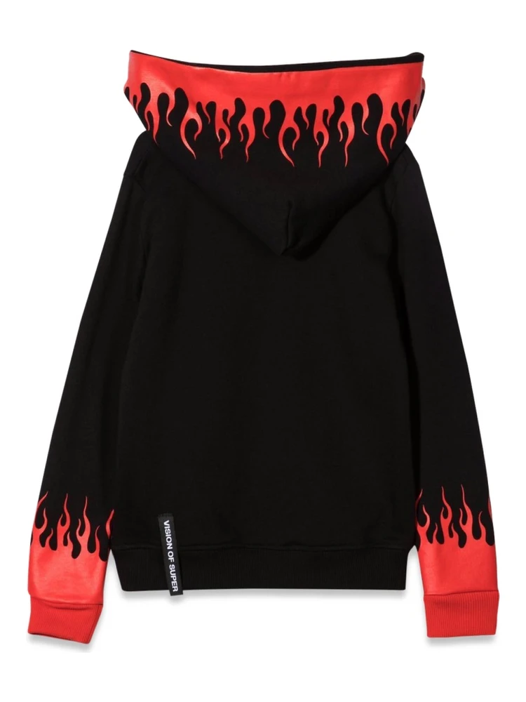 BLACK HOODIE WITH RED FLAMES alternative