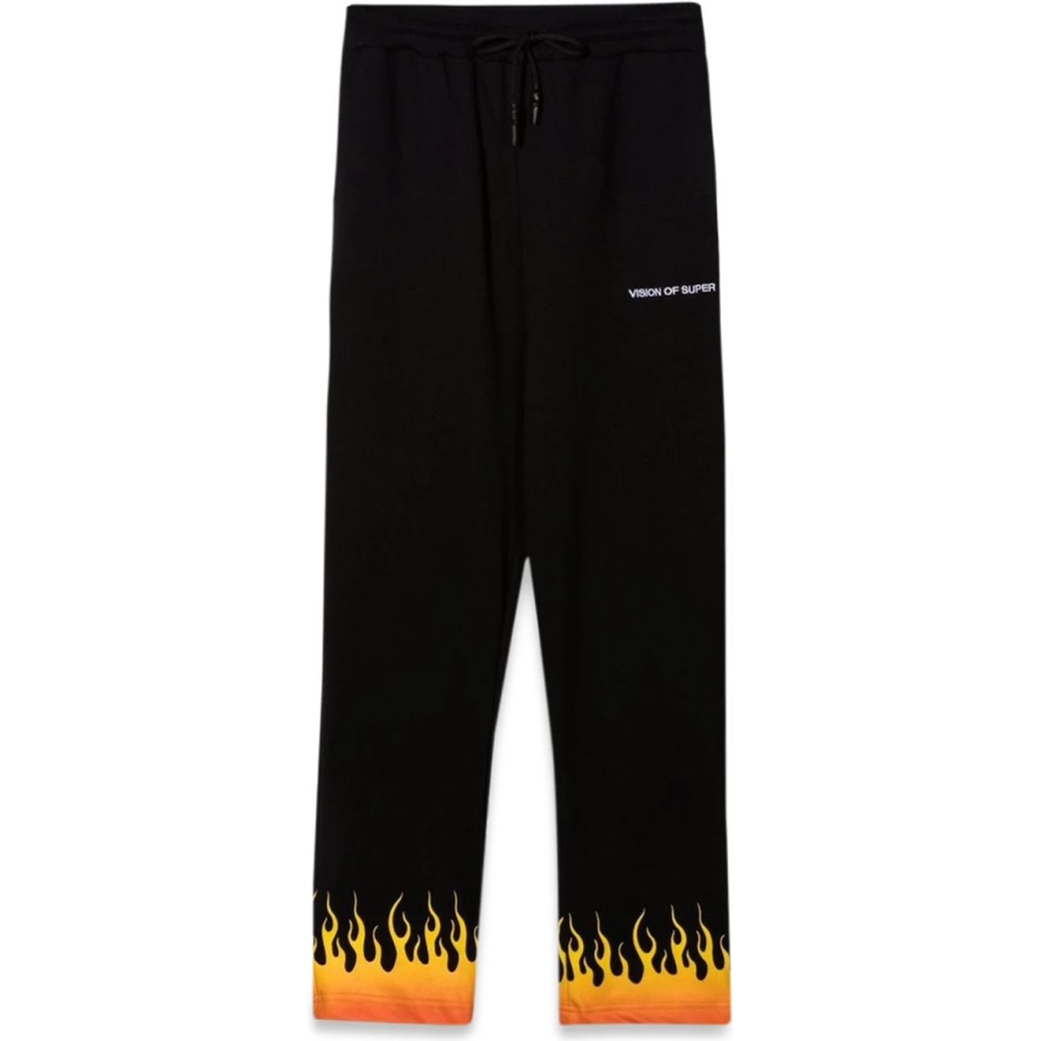 BLACK PANTS WITH RED SHADED FLAMES
