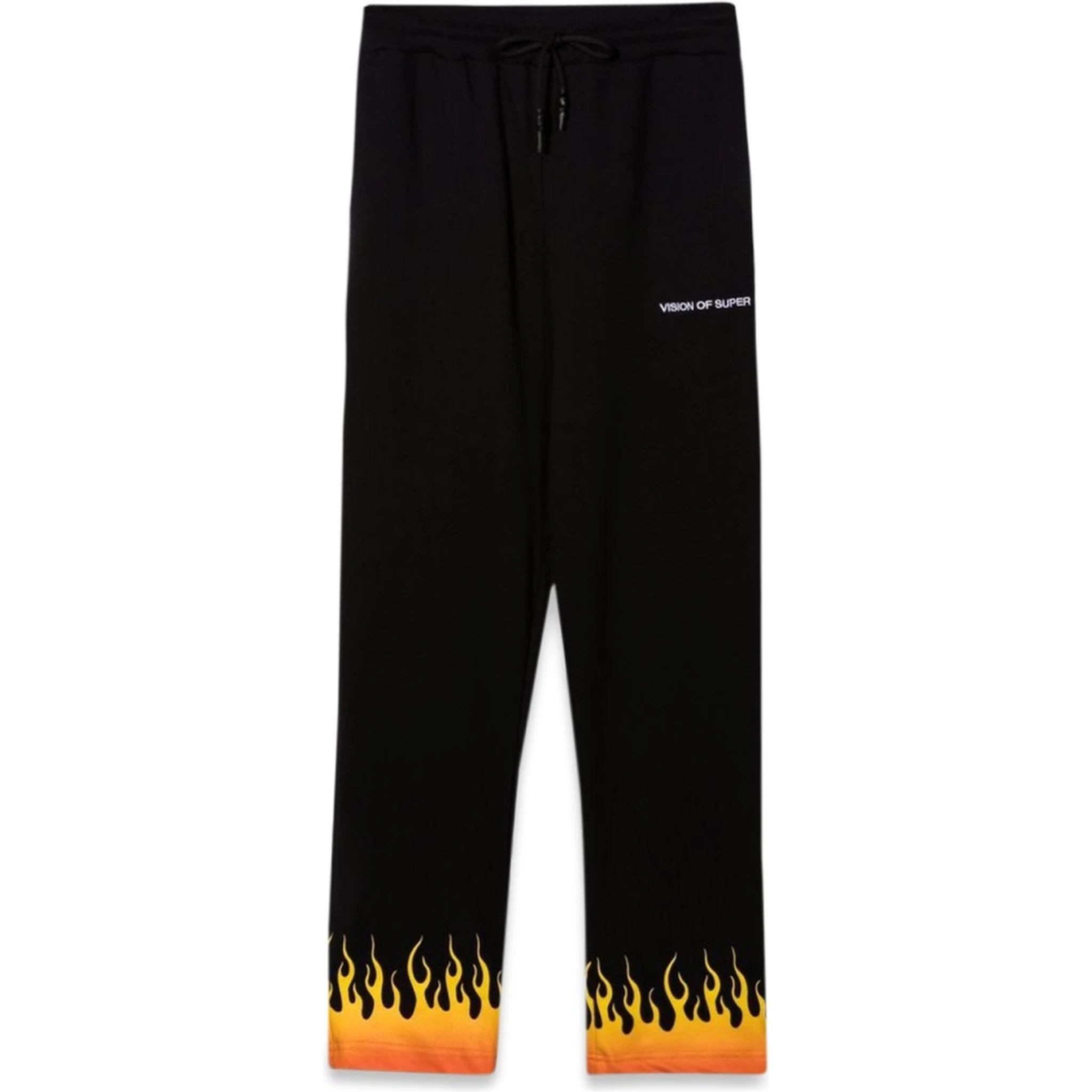 BLACK PANTS WITH RED SHADED FLAMES