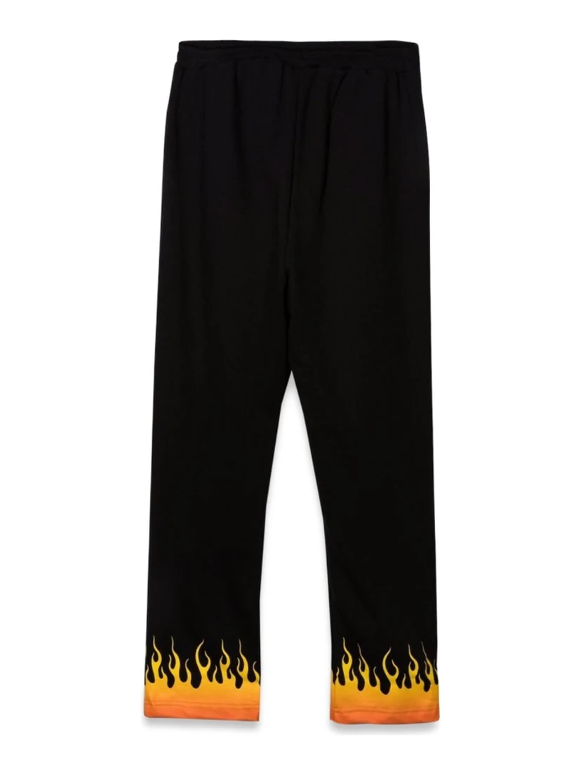 BLACK PANTS WITH RED SHADED FLAMES