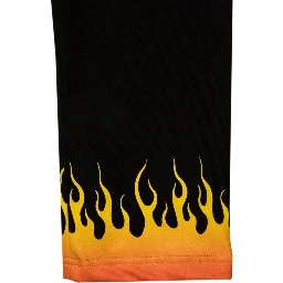 BLACK PANTS WITH RED SHADED FLAMES
