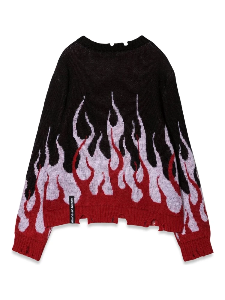 BLACK SWEATER WITH DOUBLE FLAMES alternative