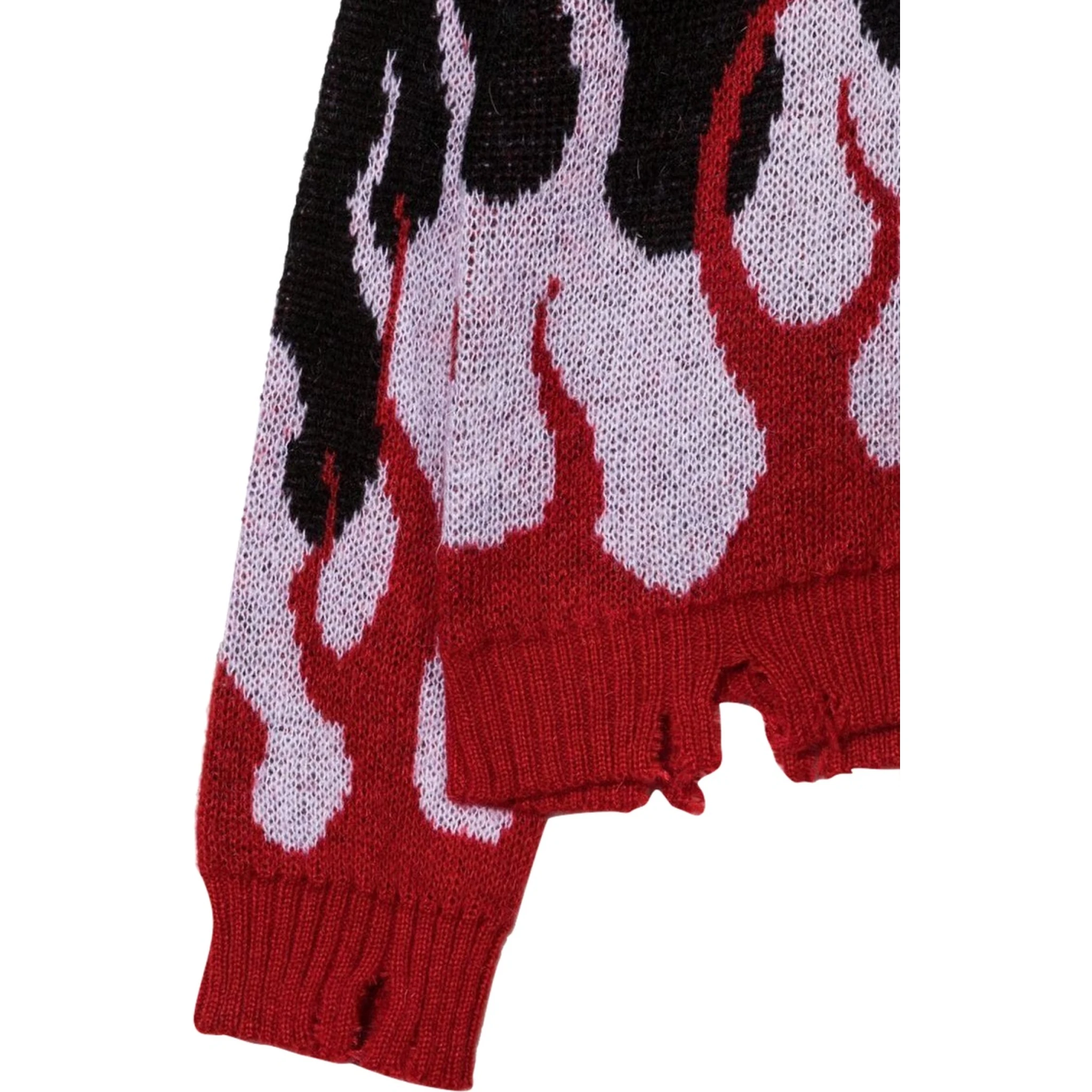 BLACK SWEATER WITH DOUBLE FLAMES