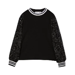 MAGLIA CON MANICHE IN TULLE