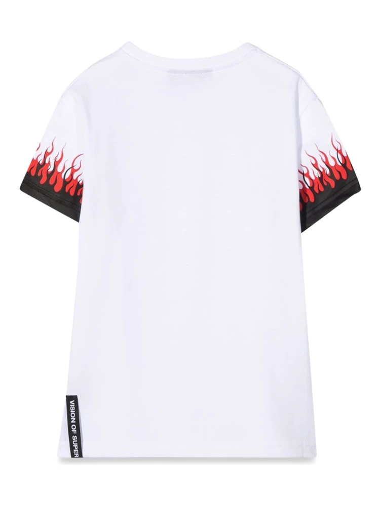 WHITE KIDS TSHIRT WITH DOUBLE FLAME alternative