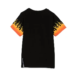 BLACK TSHIRT WITH SHADED RED FLAMES