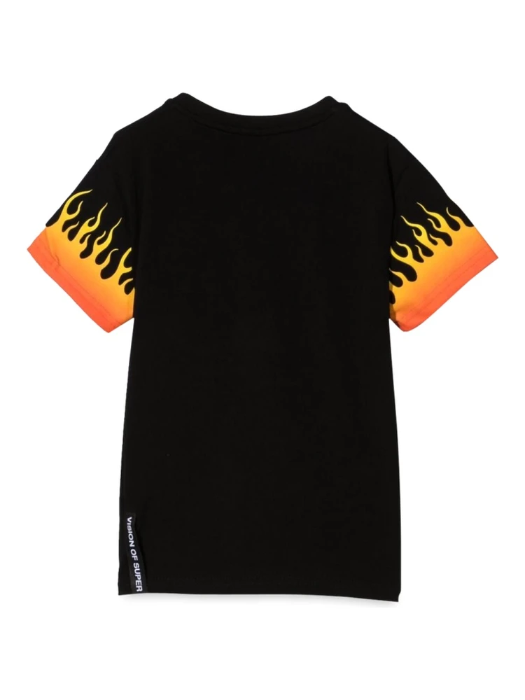 BLACK TSHIRT WITH SHADED RED FLAMES alternative