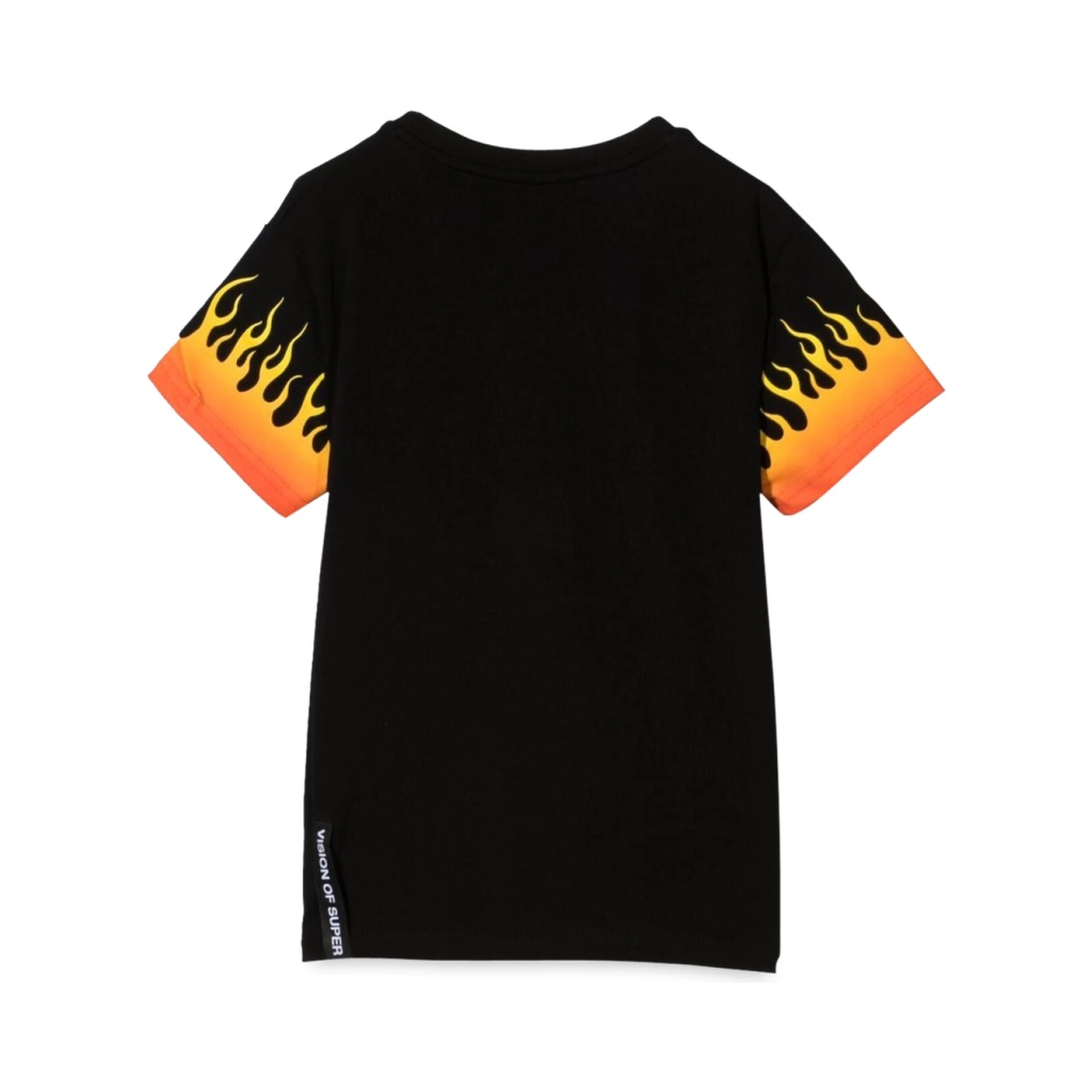 BLACK TSHIRT WITH SHADED RED FLAMES