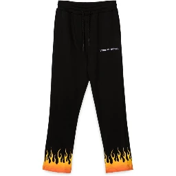 BLACK PANTS WITH RED SHADED FLAMES
