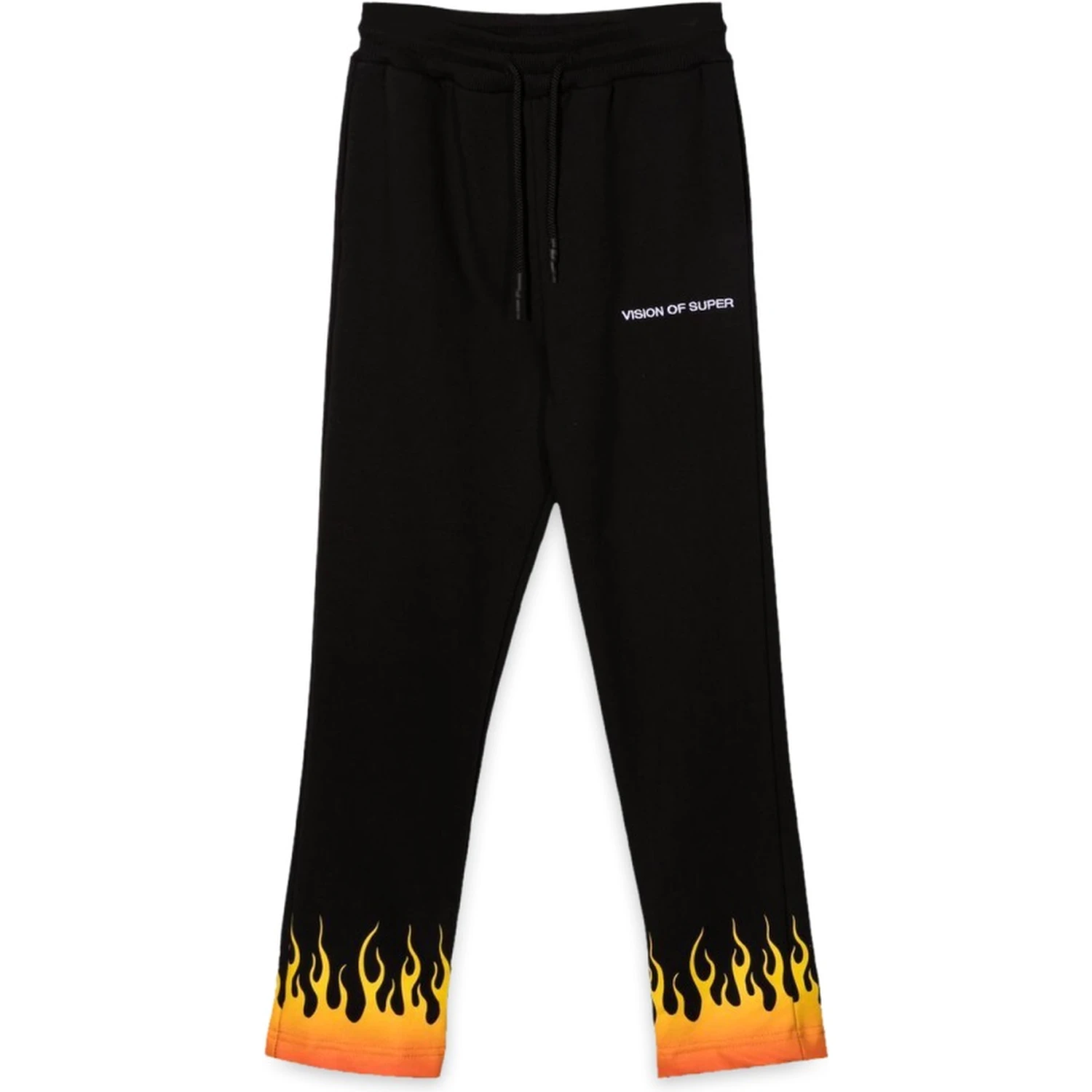 BLACK PANTS WITH RED SHADED FLAMES